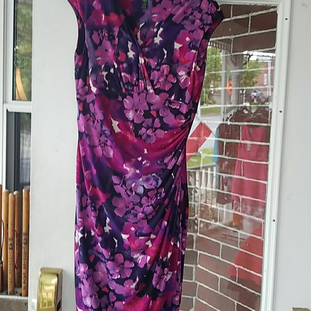Ralph Lauren floral dress, form fitting.  WOW